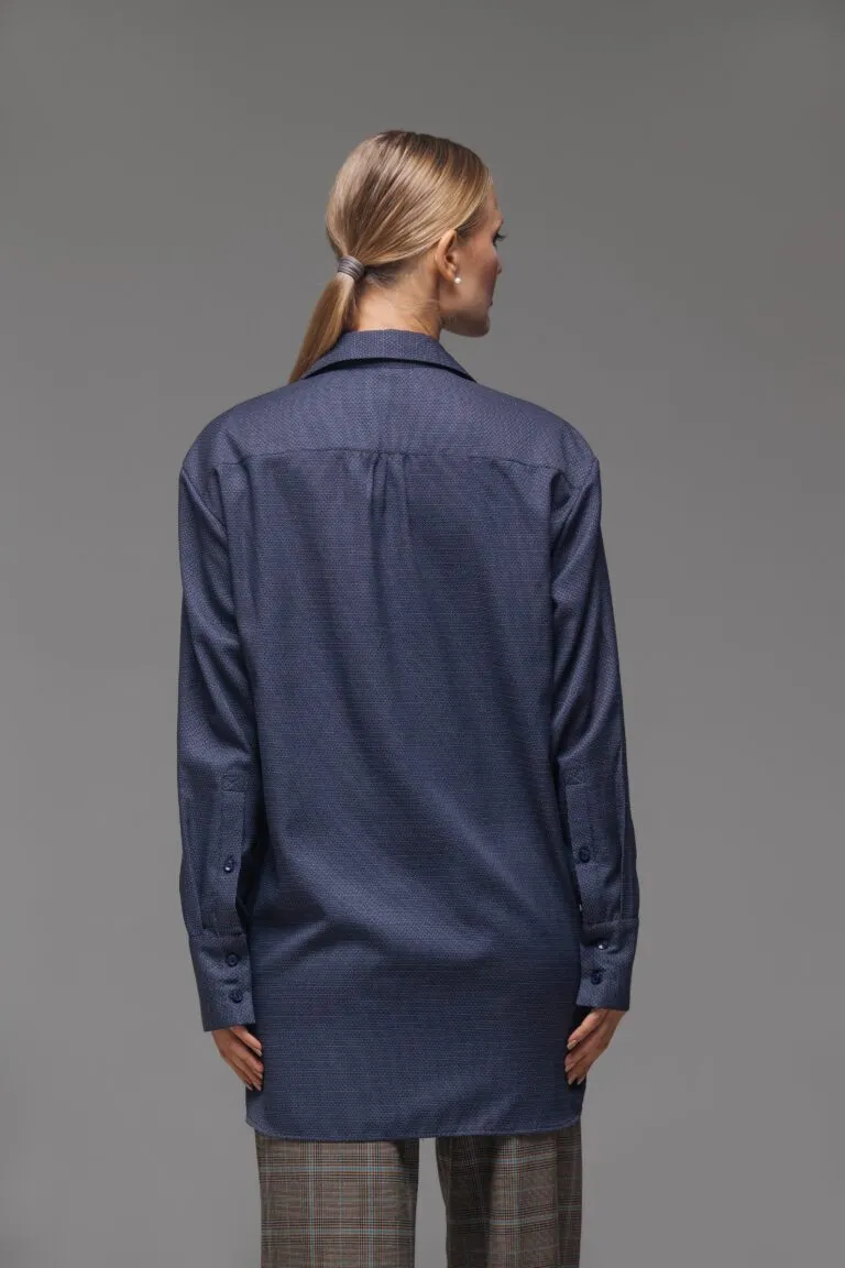 Euphoria Women’s Blouse – Dark Blue Collar Ukrainian brand of embroidered clothing 1206