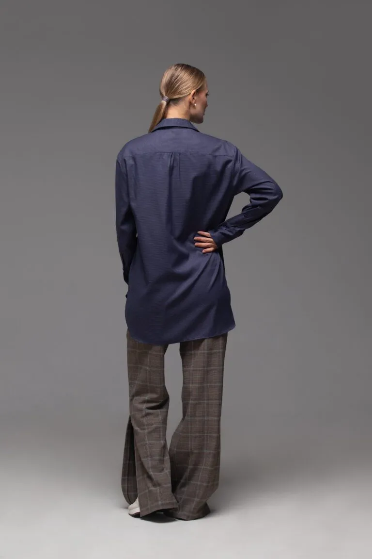 Euphoria Women’s Blouse – Dark Blue Collar Ukrainian brand of embroidered clothing 1207