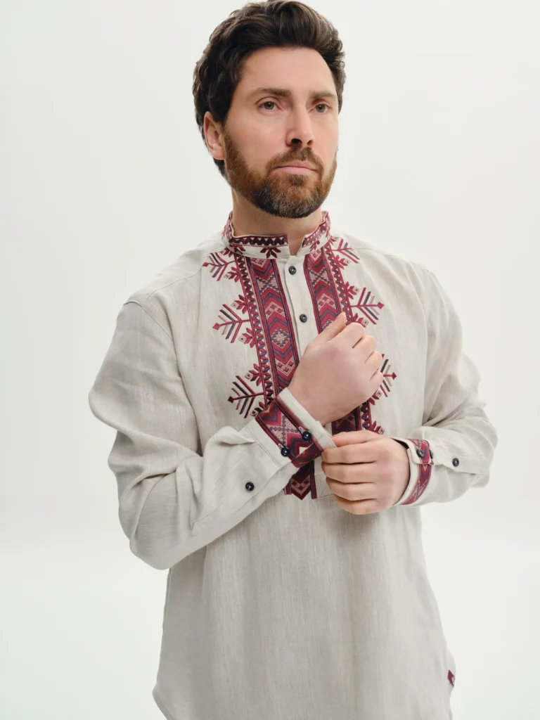 Вишиванка чоловіча Волинь натуральна Вишитий одяг для усієї родини 37441