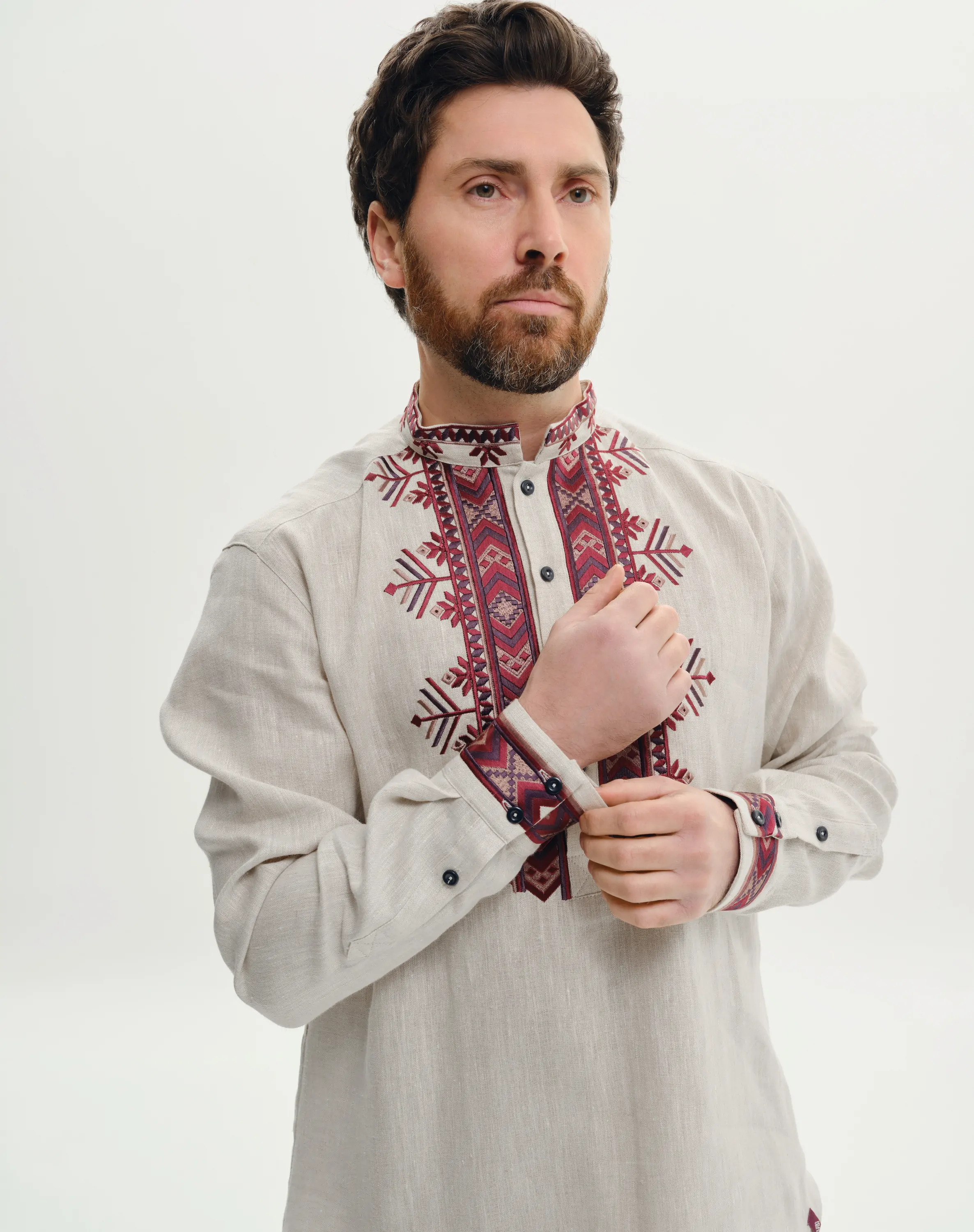 Вишиванка чоловіча Волинь натуральна Вишитий одяг для усієї родини 37442