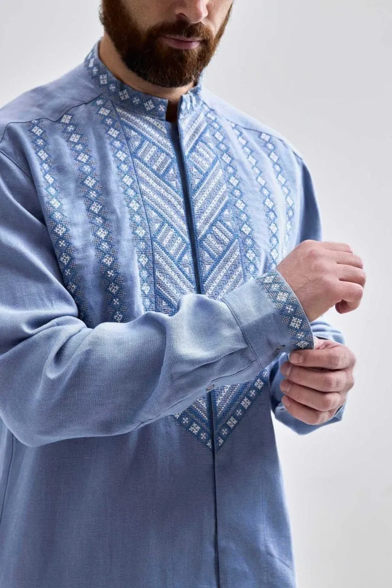 Вишиванка чоловіча Гори блакитні Вишитий одяг для усієї родини 28026