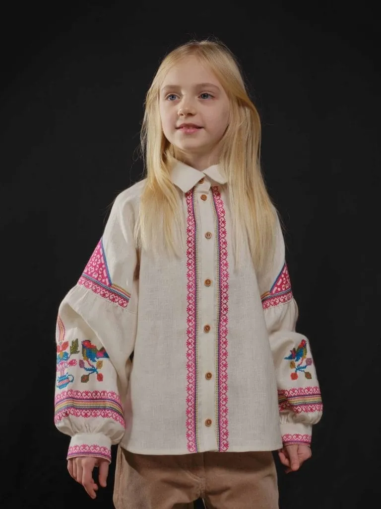 Вишиванка для дівчинки Снігурі Вишитий одяг для усієї родини 26341