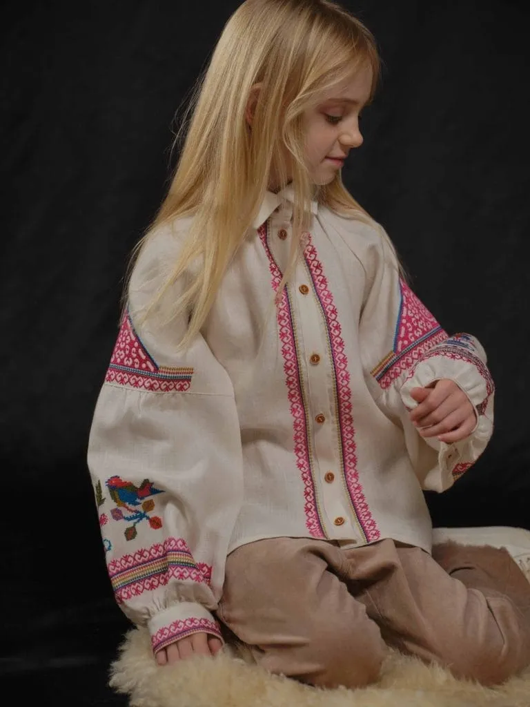 Вишиванка для дівчинки Снігурі Вишитий одяг для усієї родини 26340