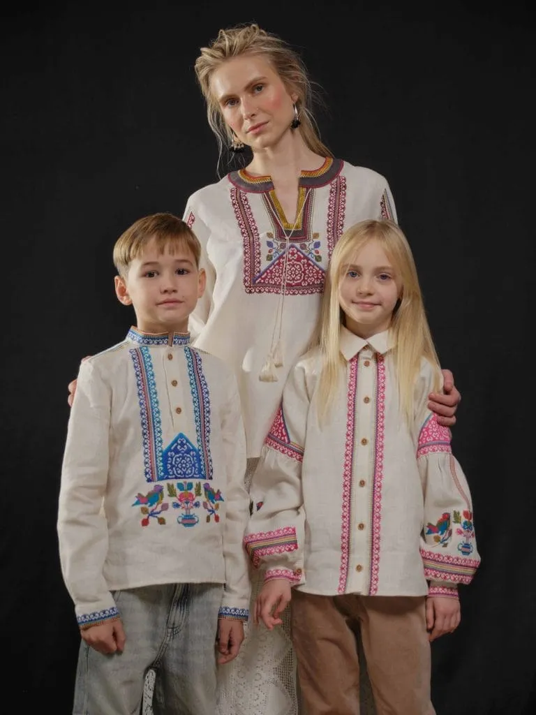 Вишиванка для дівчинки Снігурі Вишитий одяг для усієї родини 26338
