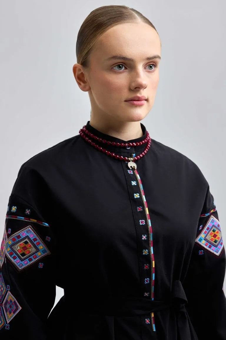 Вишита сукня Закарпаття чорна Вишитий одяг для усієї родини 28202