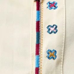 Beige Embroidered Dress from Zakarpattia