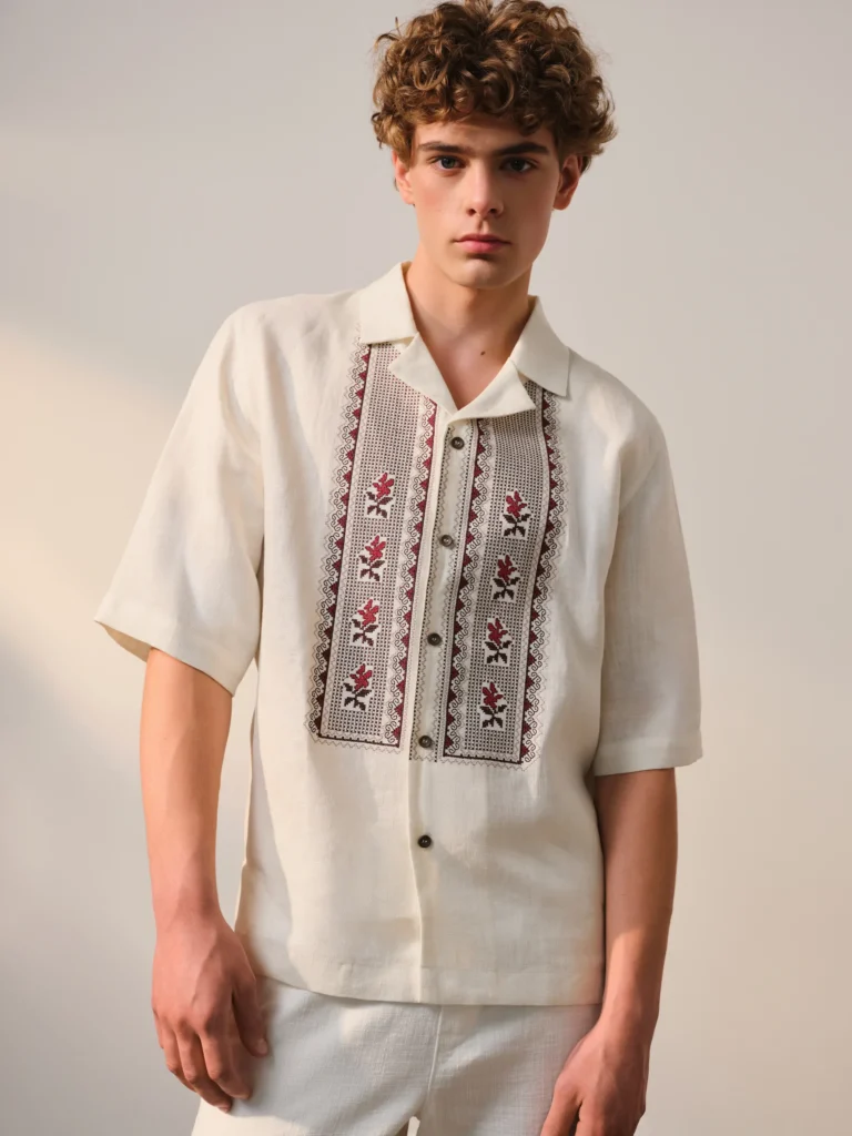 Men’s Embroidered shirt, Troyeshchyna Ukrainian brand of embroidered clothing 40569