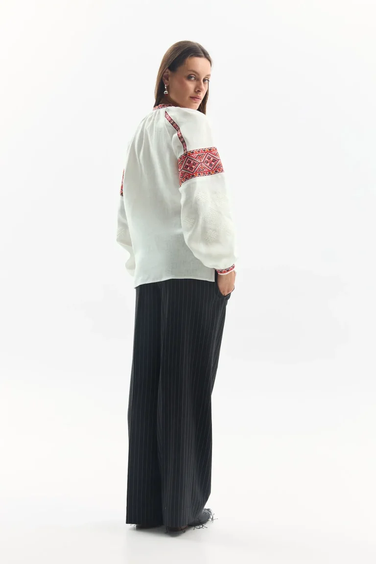 Women’s Embroidered shirt, “Milky” Motif Ukrainian brand of embroidered clothing 36723