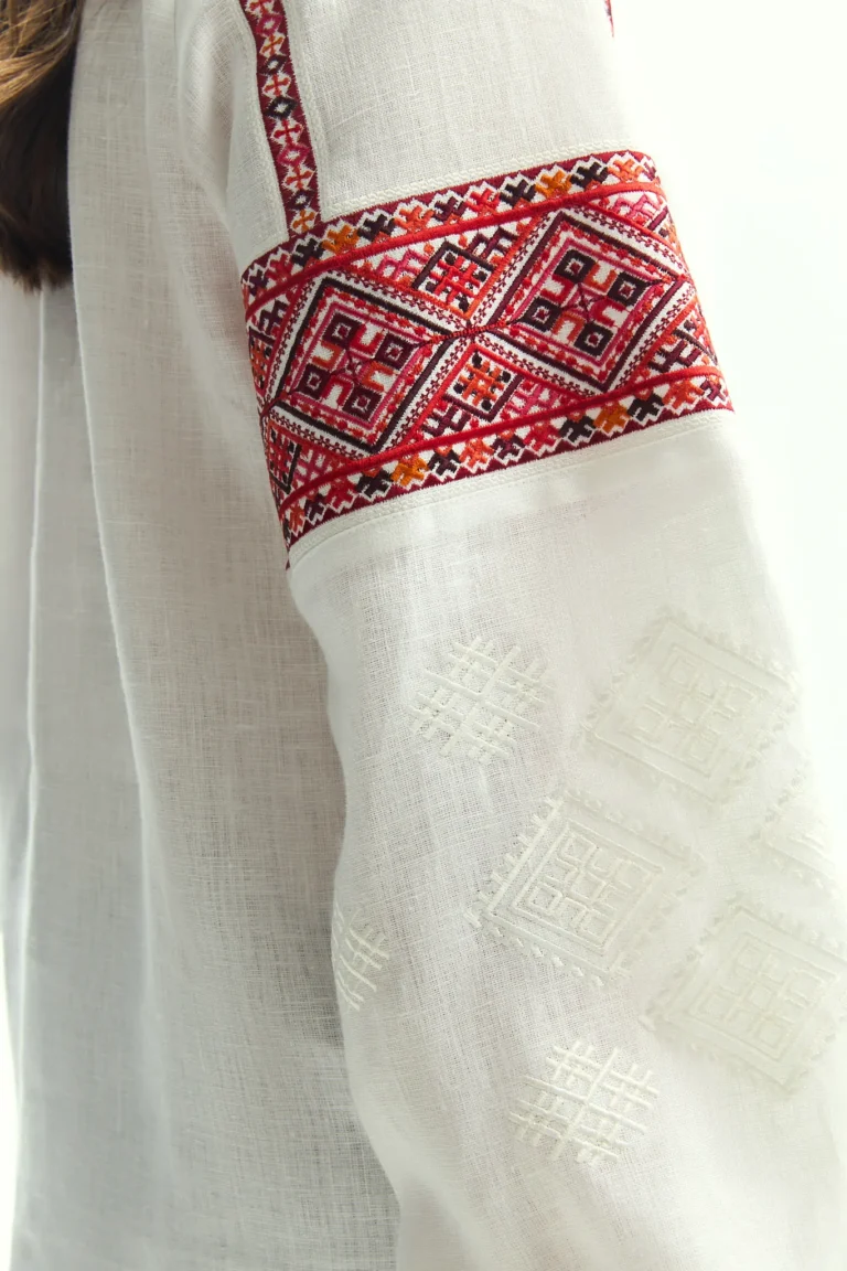 Women’s Embroidered shirt, “Milky” Motif Ukrainian brand of embroidered clothing 36724