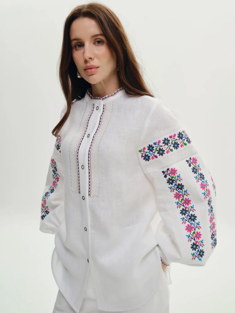 Women’s Embroidered shirt, Rivne Region, White Ukrainian brand of embroidered clothing 37401