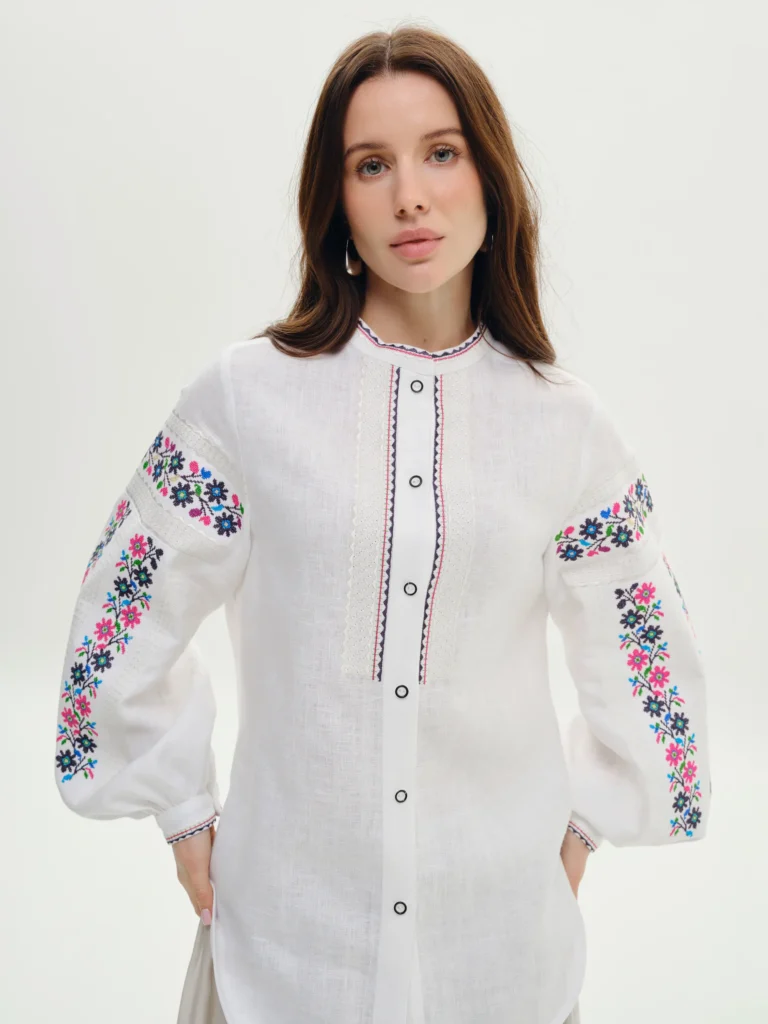 Women’s Embroidered shirt, Rivne Region, White Ukrainian brand of embroidered clothing 37406
