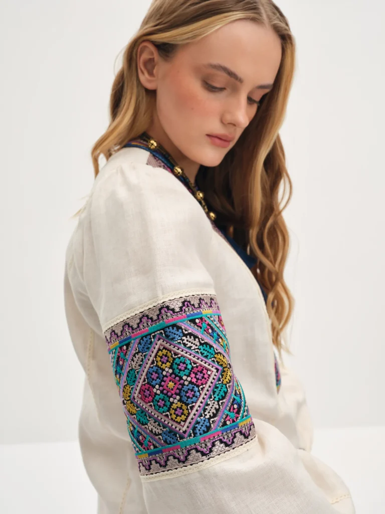Women’s Embroidered shirt “Cheremosh” in Ivory Ukrainian brand of embroidered clothing 38255