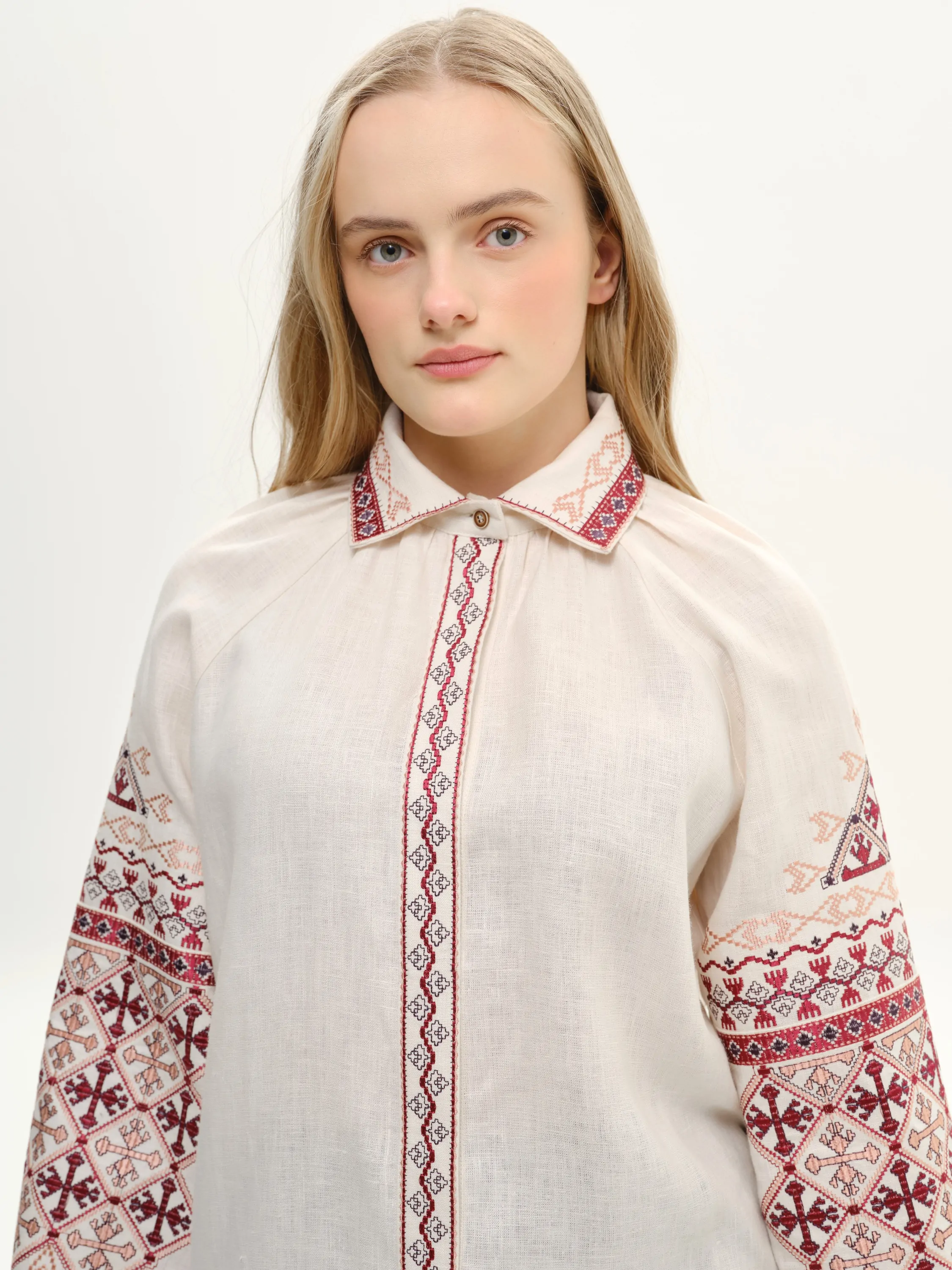 Вишиванка жіноча Чернігівщина молочна Вишитий одяг для усієї родини 38747