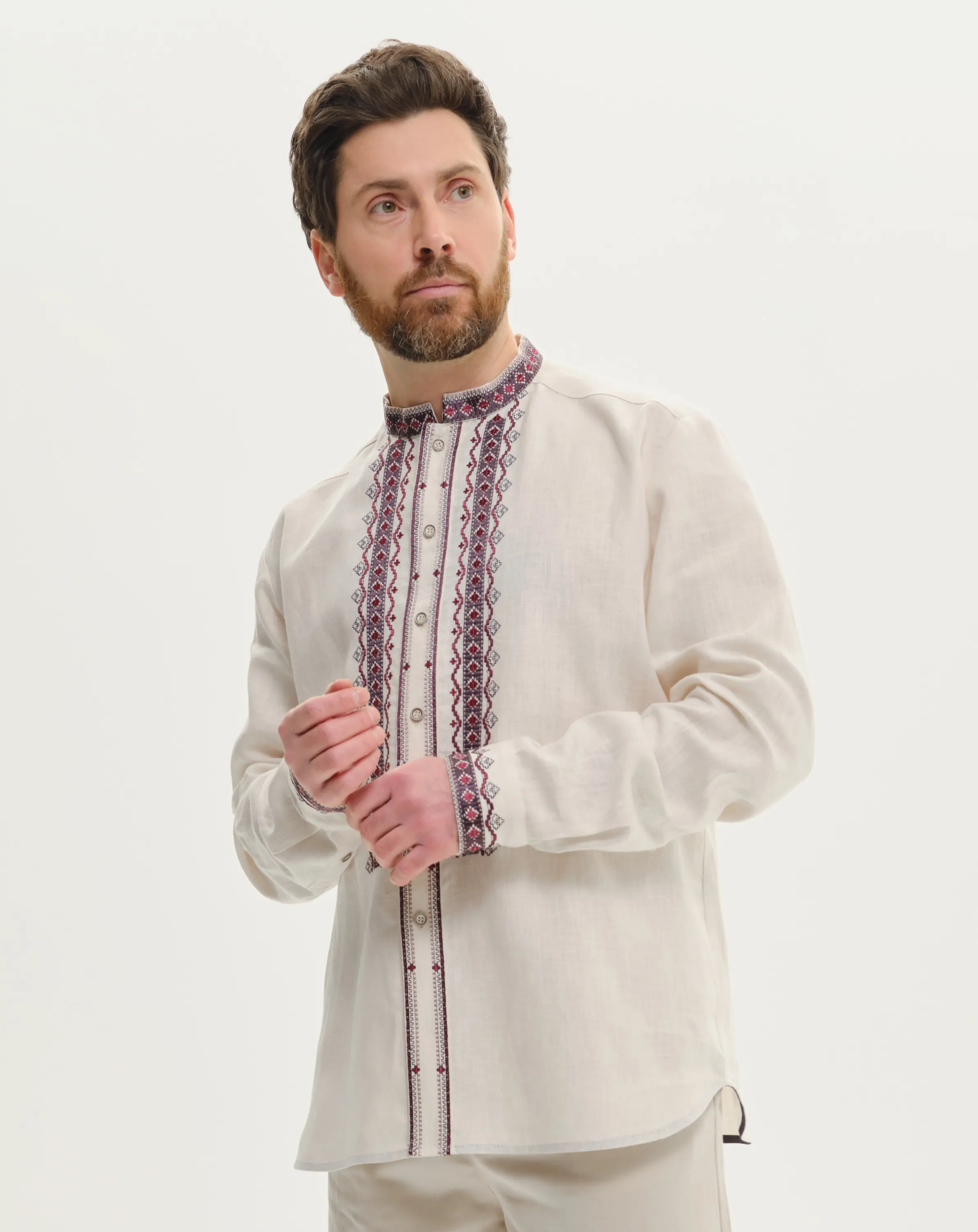 Вишиванка чоловіча Чернігівщина молочна