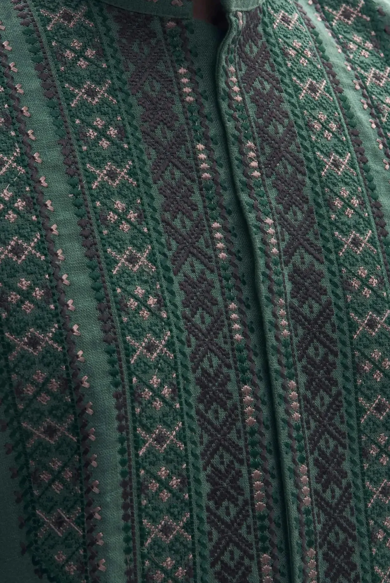 Men’s Embroidered shirt “Polonyna” in Green