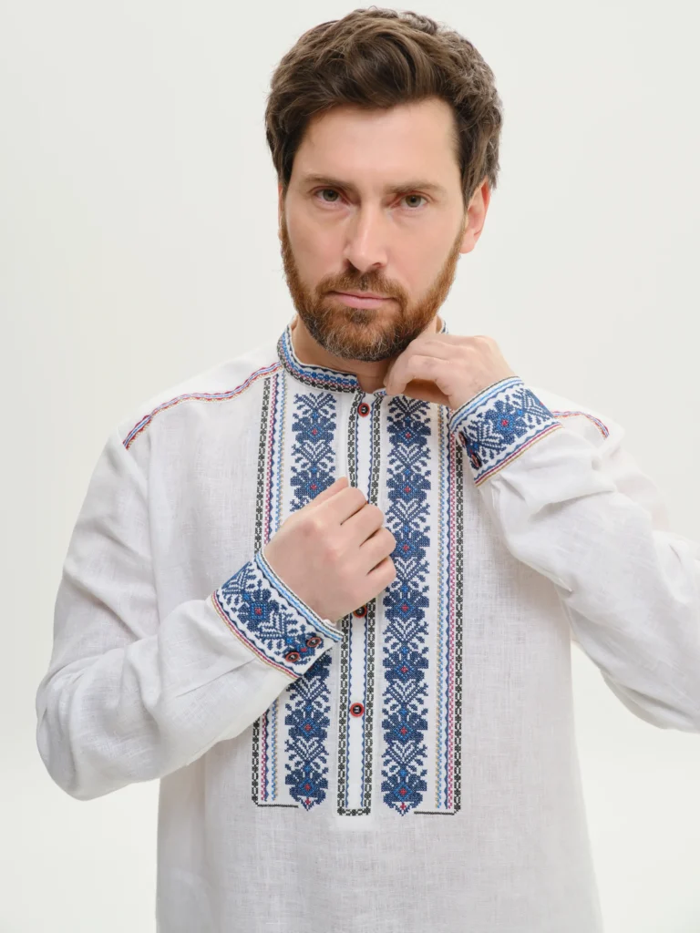 Вишиванка чоловіча Кропивничина біла Вишитий одяг для усієї родини 37457