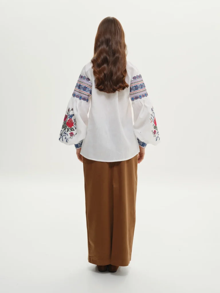 Women’s White Kropyvnytskyi-Style Embroidered shirt Ukrainian brand of embroidered clothing 37450
