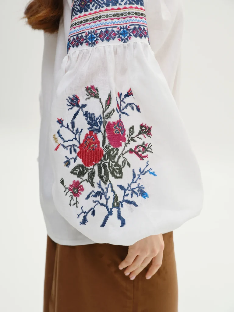 Women’s White Kropyvnytskyi-Style Embroidered shirt Ukrainian brand of embroidered clothing 37453