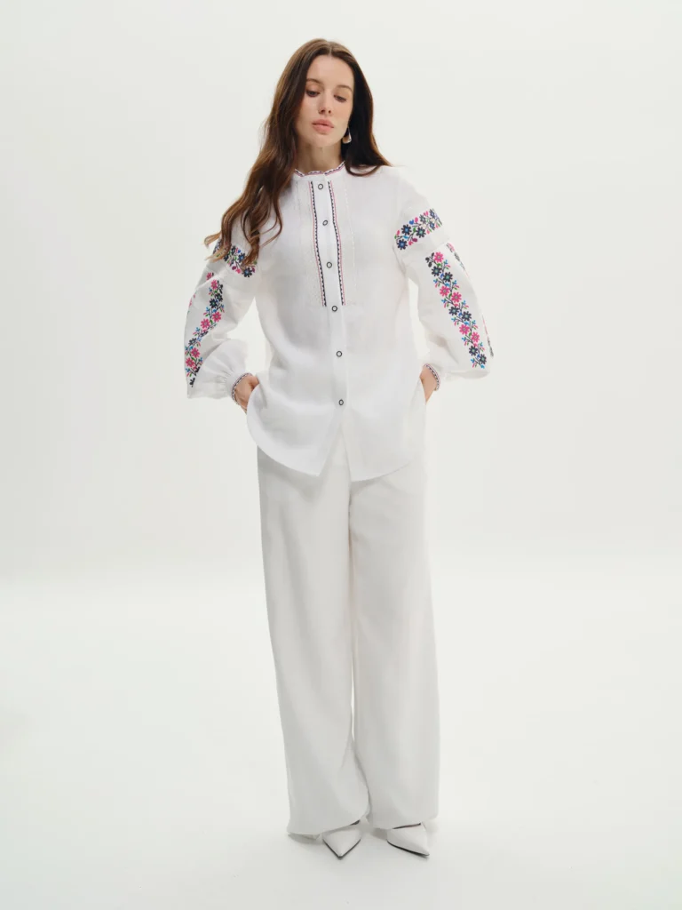 Women’s Embroidered shirt, Rivne Region, White Ukrainian brand of embroidered clothing 37416