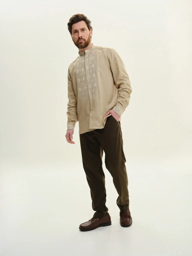 Вишиванка чоловіча Сяйво пісочне Вишитий одяг для усієї родини 37226