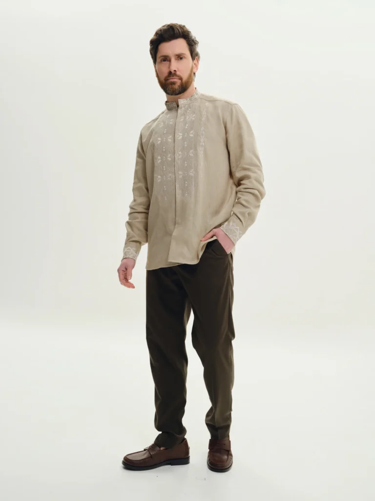 Вишиванка чоловіча Сяйво пісочне Вишитий одяг для усієї родини 37609