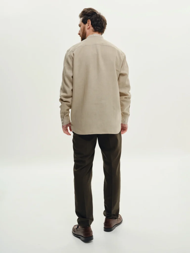 Men’s Embroidered shirt “Sand Glow” Ukrainian brand of embroidered clothing 37610