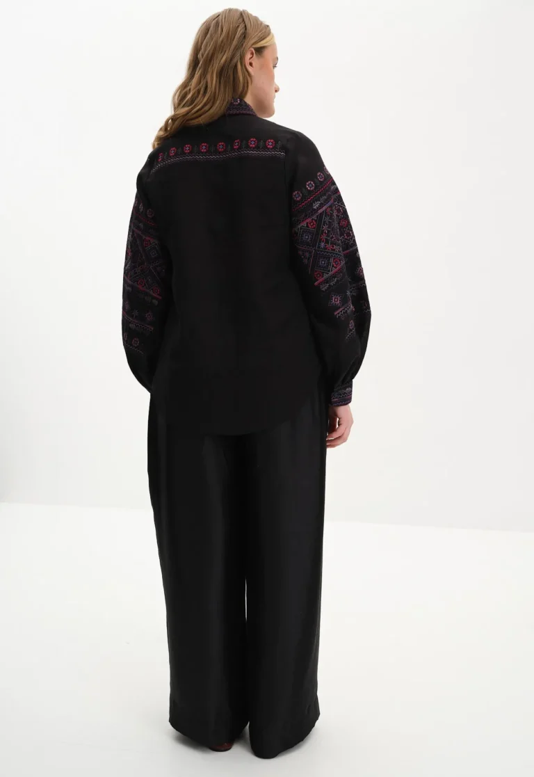 Women’s Black Floyara Embroidered shirt Ukrainian brand of embroidered clothing 37828