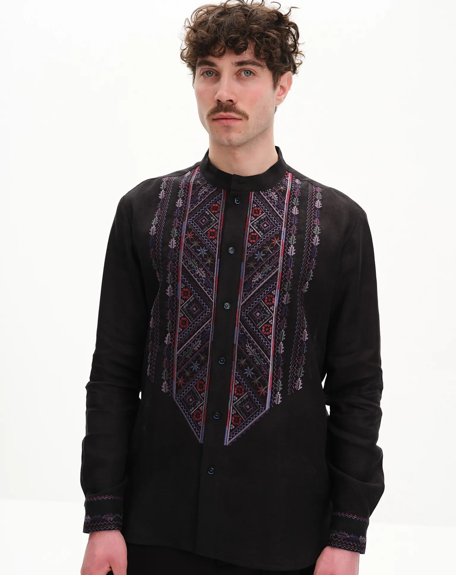 Вишиванка чоловіча Флояра чорна Вишитий одяг для усієї родини 37853