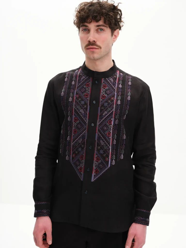 Men’s Black Floyara Embroidered shirt Ukrainian brand of embroidered clothing 37851