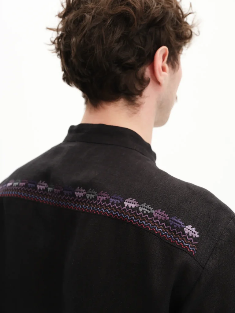 Men’s Black Floyara Embroidered shirt Ukrainian brand of embroidered clothing 37836