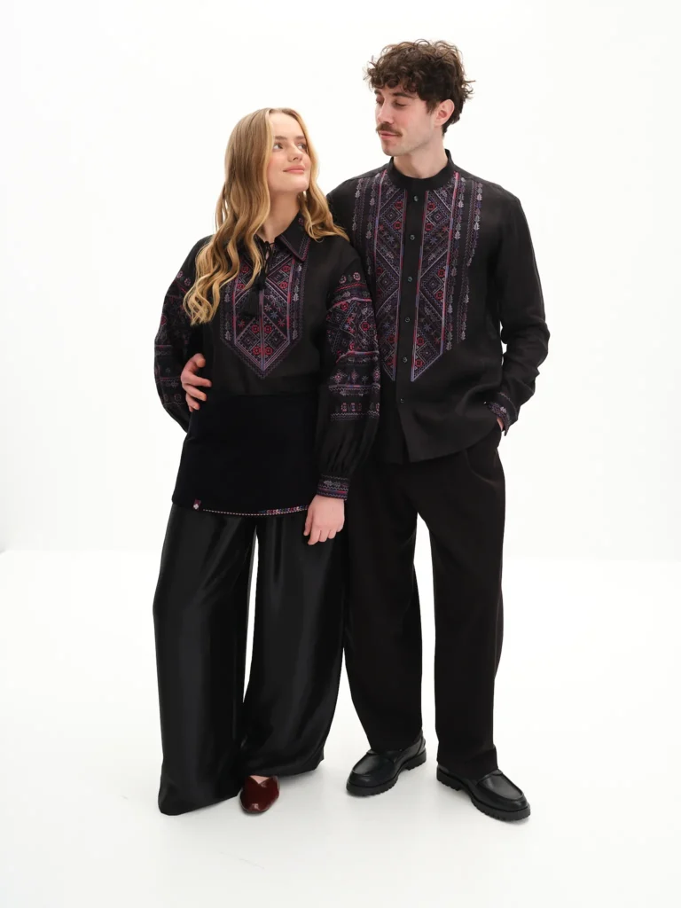 Women’s Black Floyara Embroidered shirt Ukrainian brand of embroidered clothing 37838