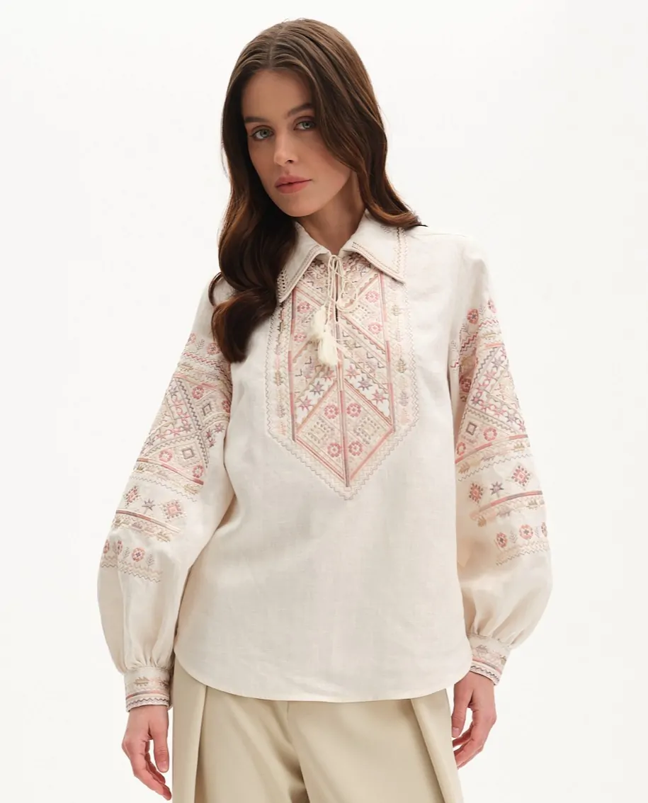 Вишиванка жіноча Флояра айворі Вишитий одяг для усієї родини 38054