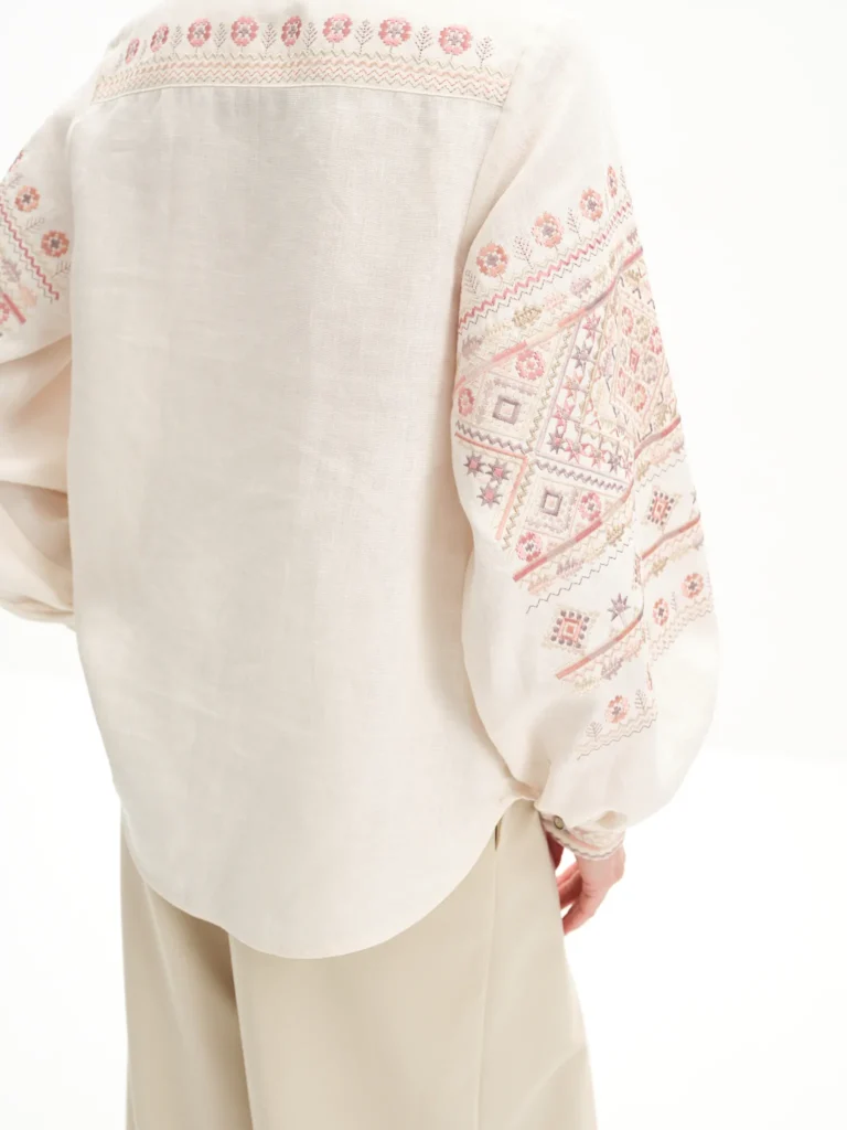 Women’s Embroidered shirt “Floyara” in Ivory Ukrainian brand of embroidered clothing 38044