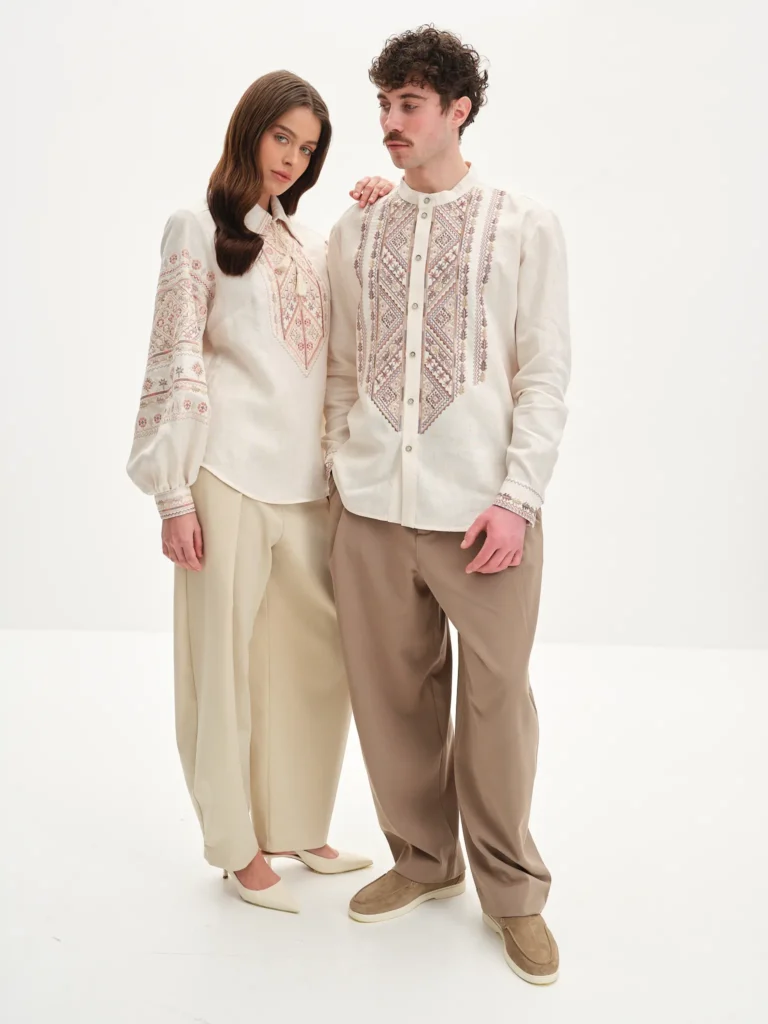 Women’s Embroidered shirt “Floyara” in Ivory Ukrainian brand of embroidered clothing 38048