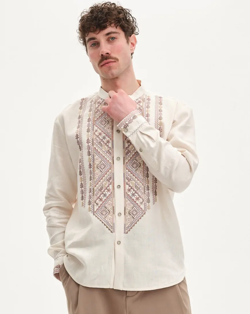 Вишиванка чоловіча Флояра айворі Вишитий одяг для усієї родини 38056