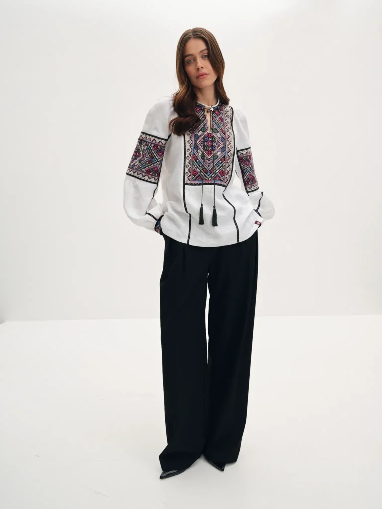 White Cheremosh Embroidered shirt Ukrainian brand of embroidered clothing 37845
