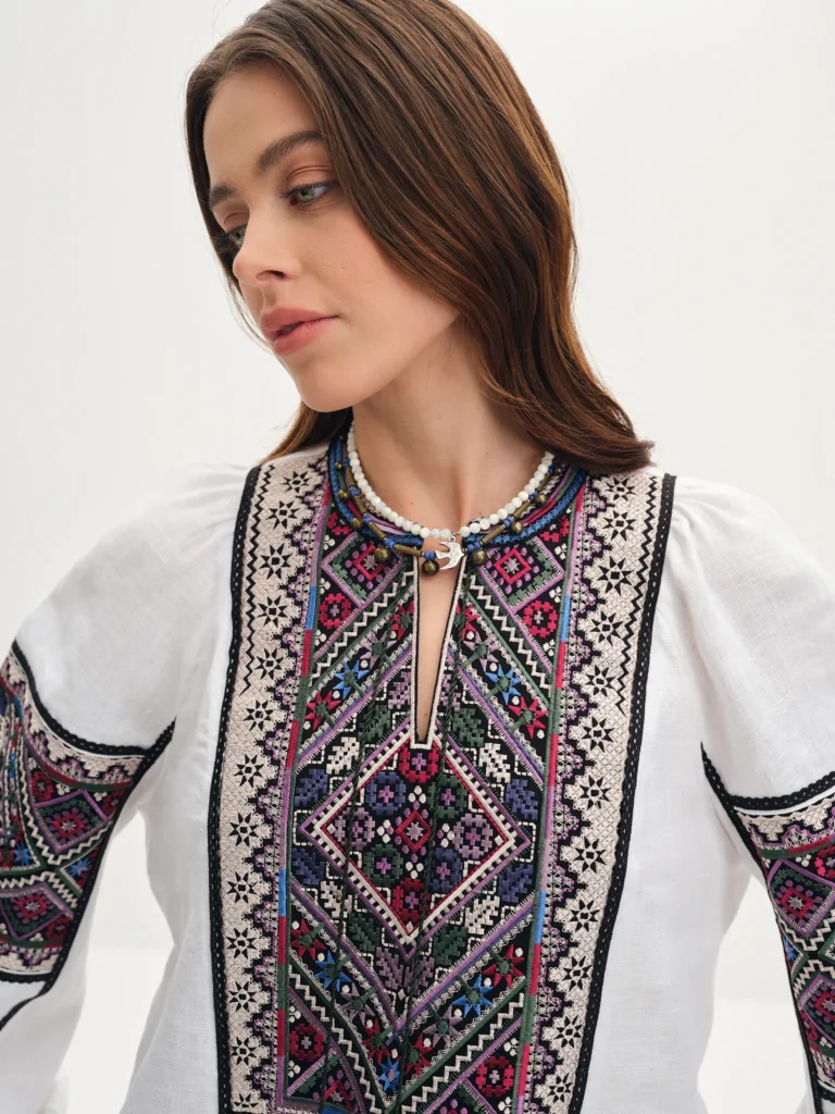 White Cheremosh Embroidered shirt Ukrainian brand of embroidered clothing 37847