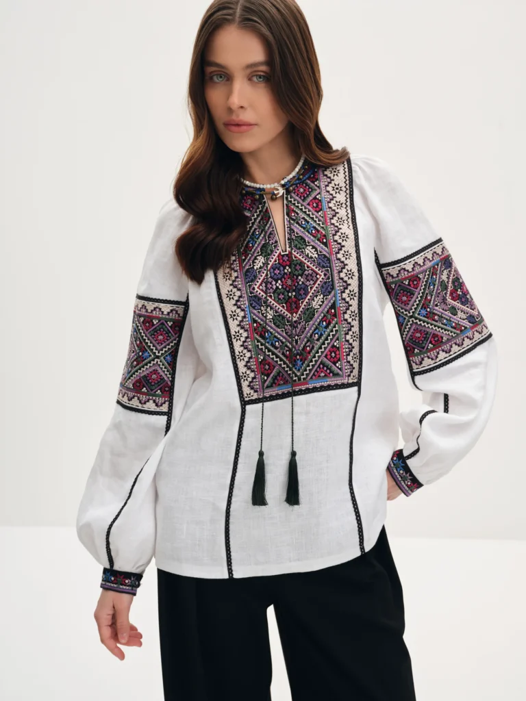 White Cheremosh Embroidered shirt Ukrainian brand of embroidered clothing 38381