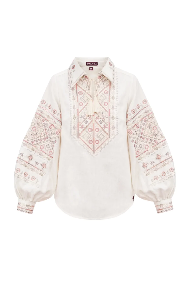 Women’s Embroidered shirt “Floyara” in Ivory Ukrainian brand of embroidered clothing 39887