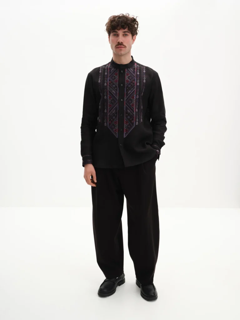 Вишиванка чоловіча Флояра чорна Вишитий одяг для усієї родини 38406