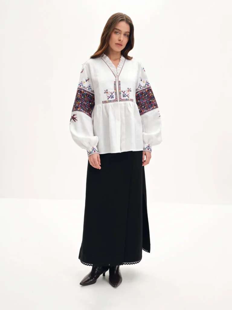Black wrap skirt Ukrainian brand of embroidered clothing 40095